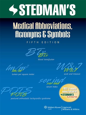 Stedman’s Medical Abbreviations, Acronyms & Symbols, 5th Edition (PDF Publisher)